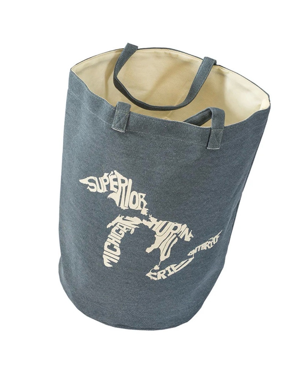 Large Great Lakes Bucket Tote Bag Lakes Michigan Superior Huron Erie Ontario